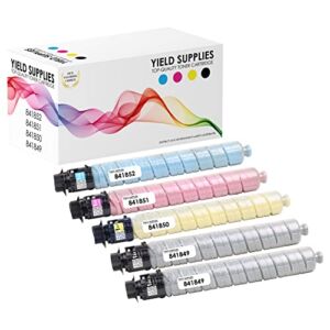 Yield Supplies Compatible Toner Cartridges Replacement for Ricoh Aficio MP C4503 Aficio MP C5503 Aficio MP C6003 Printer 841852 Cyan 841849 2xBlack 841850 Yellow 841851 Magenta Toner Cartridges 5 Pack