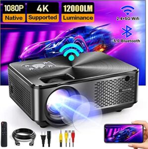 Projector with 5G WiFi and Bluetooth, HD 1080P 8500L Home Outdoor Support 4K Movie Video Projector Max 300″ Display , WeChip Portable Projector Compatible with HDMI,VGA,Laptop,iOS & Android Smartphone