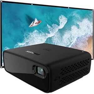 Philips PPX340/INT PicoPix Micro 2 Portable Projector Bundle with Minolta 120″ Home Theater Projector Screen