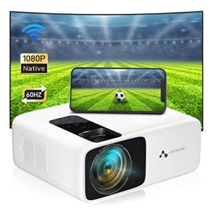 Projector Native 1080P Outdoor WiFi 5G 60Hz, ASAKUKI Game and Movie Proyector 350 ANSI Lumen, Home Theater Mini Video Projector Compatible with Android/iPhone/TV Stick/PC/PS5