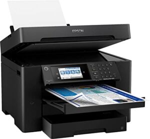 Epson Workforce Pro WF-7840 Wireless All-in-One Inkjet Printer, Wide-Format Printing up to 13″ x 19″, Auto Duplex Print, Copy Scan Fax, Two 250-Sheet Trays, 50-Sheet ADF