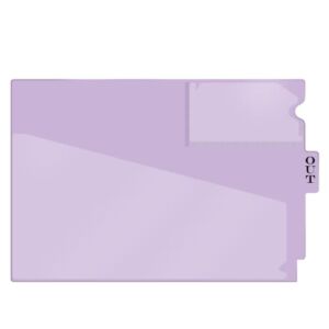 Doctor Stuff – Center Tab Vinyl Outguides, Diagonal Cut Front Pocket, Top Charge Out Slip Pocket, Plastic File Folder, Letter Size 9″ x 13-1/4″, Lavender, 100/Box