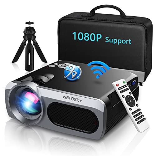 WiFi Bluetooth Projector, ZEROSKY 8000L HD Video Projector, 1080P and iOS/Android Supported, Portable Home Movie Projector Compatible with PC/PS4/TV Stick | The Storepaperoomates Retail Market - Fast Affordable Shopping