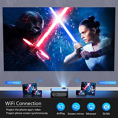 WiFi Bluetooth Projector, ZEROSKY 8000L HD Video Projector, 1080P and iOS/Android Supported, Portable Home Movie Projector Compatible with PC/PS4/TV Stick | The Storepaperoomates Retail Market - Fast Affordable Shopping