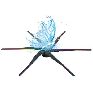 Holographic Projector, 3D LED Hologram Fan Advertising Machine, 3500*1358 Resolution 6 Blades Fan Projection 85cm, for Shop, Bar, Party Advertising Display(33.46inch)