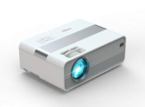 Technaxx Mini LED Projector with Multimedia Player – 720P HD Resolution, Long LED 40,000 Hours, Remote Control, 3W Speaker, AV, VGA, HDMI, USB – Portable Small Beamer TX-127, White