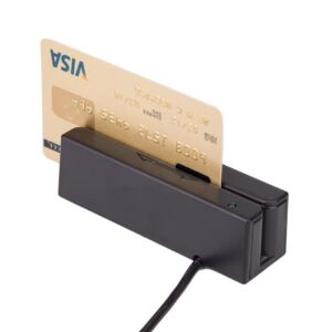 Msr100 USB Swipe Card Reader Dual Head 3-Track Hi/Lo Data Collector,VIP Swipe Encoder Mini Portable Magnetic Credit Card Reader for Point of Sale (POS), Access Control, ID Verify (USB)