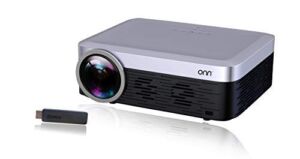 ONN ONA19AV901 Full HD 1080p Native 920X1080 Portable Projector (Includes Roku Streaming Stick) Super Bright 3100 LUMENS UP to 165 Picture Size