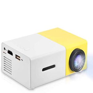 Mini Projector, Movie Projector with 10000 Hours LED Lamp Life and 1080P Supported Projector, with HDMI USB AV Interfaces and Remote Control, Outdoor Entertainment,Video TV Party Game, Kids Gift