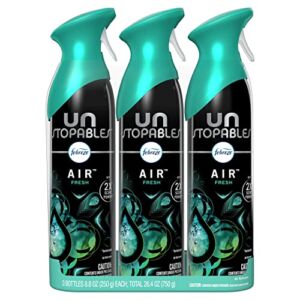 Febreze Unstopables Air Effects Odor-Fighting Air Freshener Fresh, 8.8 oz. Aerosol Can, Pack of 3