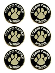 Anderson’s Gold Metal Student Council Member Paw Print Award Pins, 6 Count