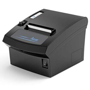 ACLAS 3’1/8 Thermal Receipt Printer 80mm w/Auto Cutter Cash Drawer ESC/POS Windows for Bill POS Receipt Printers (10 inches/sec, USB + D9 Serial Port)