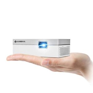 Mini Projector – AMOOWA DLP Portable Pico Smart 5G WiFi Projector Support 1080P for iPhone,Projector with Smart Android OS,Compatible with iPhone,Android,Windows,Firestick,PS5,Laptop,Tablet