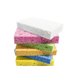 ARCLIBER Cellulose Sponges,Heavy Duty Scrub Kitchen Sponge,Clean Tough Messes Without Scratching Sponges Kitchen(6 Pack)
