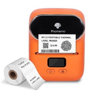 Phomemo Label Printer-2022 New Version M110 Bluetooth & USB Barcode Label Printer, Portable Thermal Printer for Price Tag, Clothing, Address,Mailing, Photos, Jewelry, Office, Home, for Phone & PC