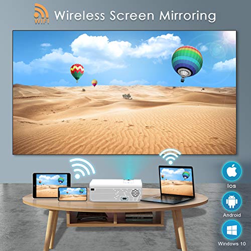 WiFi Projector Support 5.0 Bluetooth Transmitter, WiMiUS K2 Mini Projector 1080P and 4K Support, 300’’ Screen Zoom Compatible with Smartphone (Wirelessly) PC TV Stick Chromecast PS5 | The Storepaperoomates Retail Market - Fast Affordable Shopping