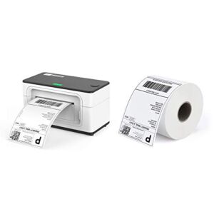 MUNBYN Thermal Label Printer, with Pack of 500 4×6 Roll Labels,High Speed Direct USB Thermal Barcode 4×6 Shipping Label Printer Marker