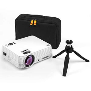 KODAK FLIK X4 Home Projector | 4.0 LCD Compact Home Theater System Projects Up to 150” with 1080p Compatibility & Bright Lumen LED Lamp | VGA/AV/HDMI/USB/TF Inputs | Remote, Tripod & Carry Case