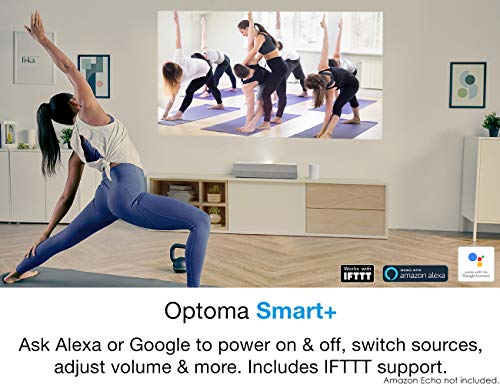 Optoma CinemaX P2 White Smart 4K UHD Laser Projector for Home Theater | 3000 Lumens Superior Image with Laser & 6-Segment Color Wheel | Ultra-Short Throw | Built-in Soundbar | Works w/ Alexa & Google | The Storepaperoomates Retail Market - Fast Affordable Shopping
