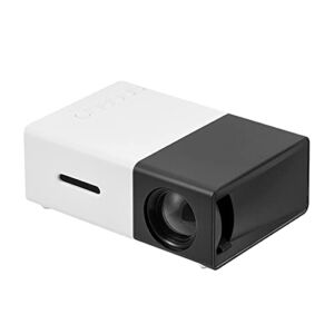Mini Projector, Mini Stylish Home Theater Portable LED Projector HD HDMI Projector, Mini LED Projectorfor Outdoor&Indoor,US Plug,Black White