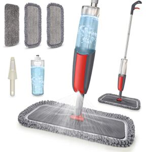 Spray Mops for Floor Cleaning Microfiber Floor Mops with 3 Washable Reusable Pads A Refillable Bottle and Scrubber MEXERRIS Dry Wet Flat Mop with Sprayer for Hardwood Laminate Wood Floor Cleaning