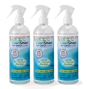 CleanSmart Daily Surface Spray Disinfectant Kills 99.9% of Viruses, Bacteria, Mold and Fungus, 16 oz Bottle (Pack of 3)