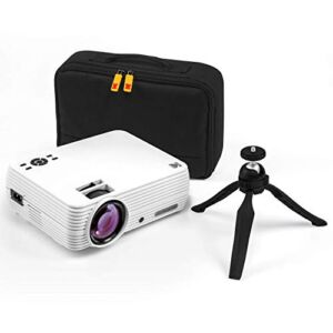KODAK FLIK X7 Home Projector (Max 1080p HD) with Tripod, & Case | Compact, Projects Up to 150” with 720p Native Resolution & 30,000 Hour, Lumen LED Lamp| AV, VGA, HDMI & USB Compatible (Renewed)