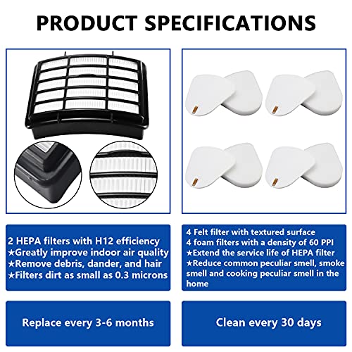 2 HEPA + 4 Foam & Felt Filters Compatible with Shark Navigator Lift-Away NV350, NV351, NV352, NV355, NV356E, NV357, NV360, NV370, NV391, UV440, UV490, UV540, Compare to Part # XFF350 & XHF350 | The Storepaperoomates Retail Market - Fast Affordable Shopping
