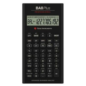 Texas Instruments TI BA II Plus Professional Financial Calculator – 10 Character(s) – LCD – Battery Powered IIBAPRO/CLM/4L1/A