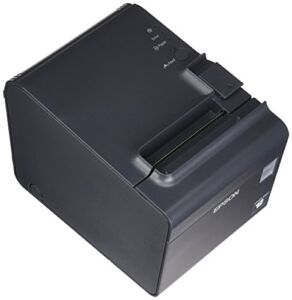 Epson C31C412A7991 TM-L90 Plus Thermal Label Printer for Linerless Media, 40mm Spacer, Serial Interface, with Power Supply, Dark Gray