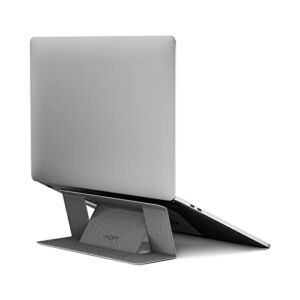 MOFT Invisible Laptop Stand for Laptops Without Bottom Vents, Lightweight Adhesive 2-Height Repositionable Residue-Free Laptop Desk Stand (Jean Grey)