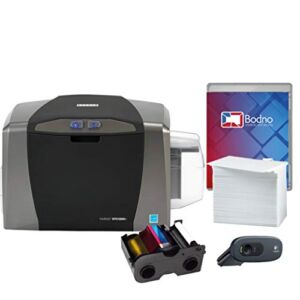 Fargo DTC1250e Single Sided ID Card Printer & Complete Supplies Package with Bronze Edition Bodno Software
