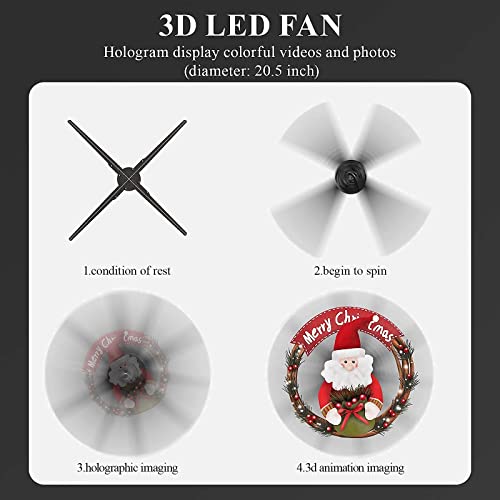 Faryuan 3D Hologram Fan Advertising Display Best for Business,Store,Shop,Holiday 20.5inch with Wi-Fi Hi-Resolution 1600×576 PX Holographic LED Video Projector | The Storepaperoomates Retail Market - Fast Affordable Shopping
