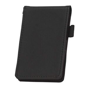 Samsill Mini Pocket Notepad Holder, Includes One Pad with 40 Lined Sheets, Refillable, 2 7/16 x 4 1/4”, Black