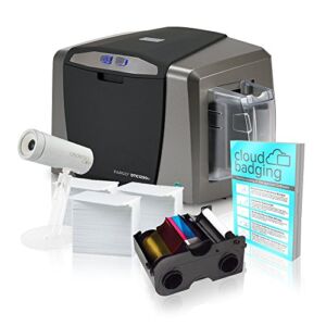 Fargo DTC1250e Single-Side ID Card Printer + Supplies with CloudBadging Software