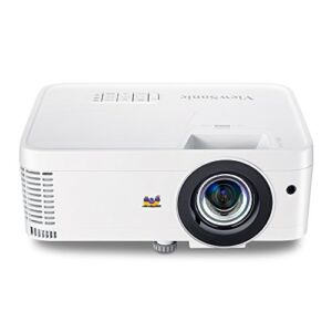 ViewSonic PX706HD 1080p Short Throw Projector with 3000 Lumens 22,000:1 DLP Dual HDMI USB C and Low Input Lag, Stream Netflix with Dongle