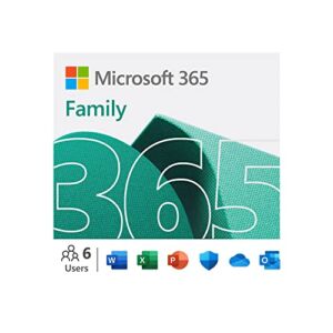 Microsoft 365 Family | 12-Month Subscription, up to 6 people | Premium Office Apps | 1TB OneDrive cloud storage | PC/Mac Download | Activation Required