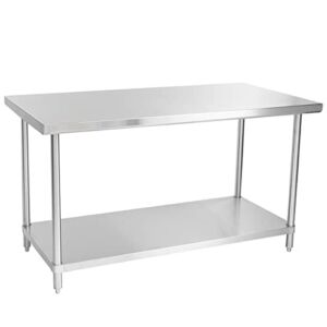 30″ x 60″ 14 Gauge Stainless Steel Commercial Work Table with Undershelf. Kitchen Table Work Table Stainless Steel Table Table for Kitchen Metal Table