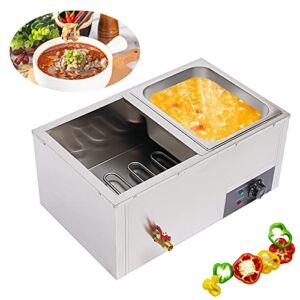 2-Pot Commercial Food Warmer, Electric Steam Table Buffet Server Food Warming Tray, Food Steamer Rice Steamers Warmers, Adjustable Heat Buffet Electric Countertop for Catering and Restaurants