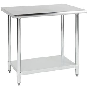 30″ x 30″ 18 Gauge 430 Stainless Steel Work Table with Undershelf. Kitchen Table Work Table Stainless Steel Table Table for Kitchen Metal Table