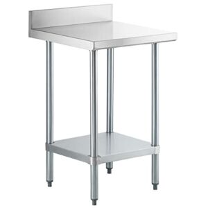 24″ x 24″ 18-Gauge 304 Stainless Steel Commercial Work Table with 4″ Backsplash and Galvanized Undershelf. Kitchen Table Work Table Stainless Steel Table Table for Kitchen Metal Table