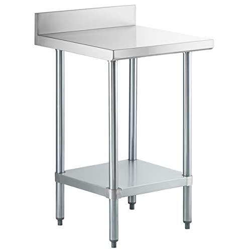 24″ x 24″ 18-Gauge 304 Stainless Steel Commercial Work Table with 4″ Backsplash and Galvanized Undershelf. Kitchen Table Work Table Stainless Steel Table Table for Kitchen Metal Table | The Storepaperoomates Retail Market - Fast Affordable Shopping