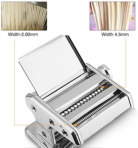 Pasta Maker Machine Noodle Cutter 3 in 1 Stainless Steel Manual Fresh Pasta Making Machine Dough Roller Lasagna Spaghetti Tagliatelle Fettuccine（Silver） | The Storepaperoomates Retail Market - Fast Affordable Shopping