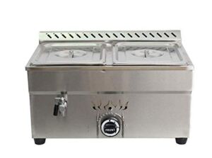DNYSYSJ 6 L G-as Fryer Food Warmer Food Steamer,2 Pan Gas Food Warmer Steam Table Countertop Steamer,Kitchen He-ating Pot