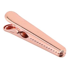 Sealing Clip 7.9cm Long Comfortable Handle Rugged Design Internal Tooth Design Kitchen Tools for Office Paper Photos(Alligator clip rose gold)