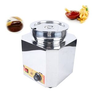 TBVECHI Commercial Sauce Warmer 6L Stainless Steel 0-110℃ Sauce Heater Electric Soup Warmer Countertop Food Warmer for Chocolate Jam Sauce Cheese Hot Dog Rice