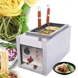 2 Holes Stainless Steel Noodle Cooking Machine Pasta Makers 2000W Commercial Pasta Cooker Noodle Oven Pasta Cooking Tool Kitchen Blade Noodle Dumpling Maker with Noodle Filter