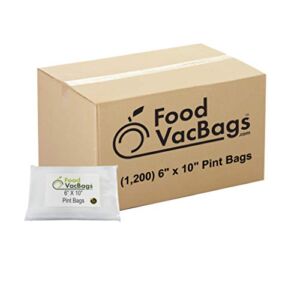 1200 Pint 6″ X 10″ Vacuum Sealer Food Saver Storage Bags | Bulk Case | Commercial Grade Food Safe | BPA Free Multi-Layer Construction