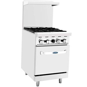 CookRite ATO-4B Commercial Liquid Propane Range 24″ 4 Burner Hotplates With Standard Oven For Restaurant – 116,000 BTU