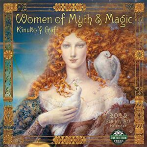 Women of Myth & Magic 2023 Fantasy Art Wall Calendar by Kinuko Craft | 12″ x 24″ Open | Amber Lotus Publishing